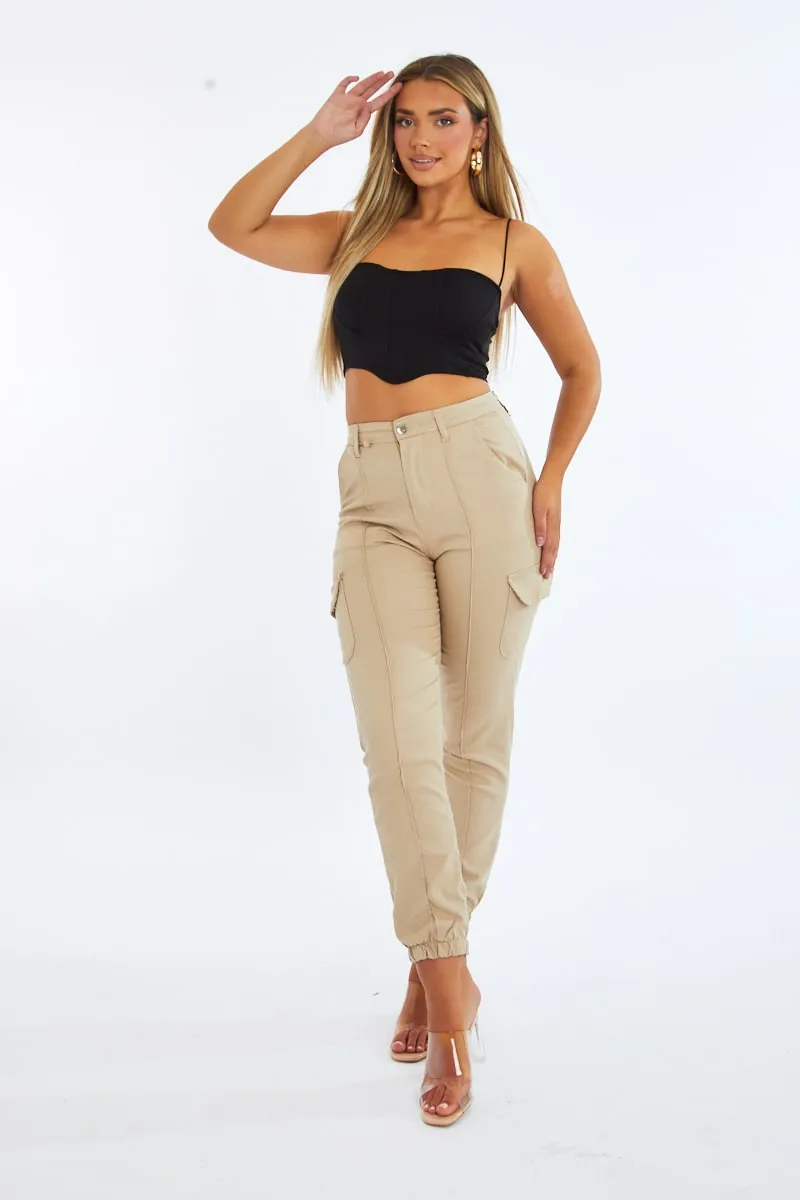 Black Corset Detail Cropped Top - Cosima sold by Rebellious Fashion product image thumbnail 4