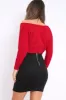 Red Chunky Knit Cropped Jumper - Jasmin sold by Rebellious Fashion