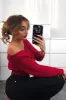 Red Chunky Knit Cropped Jumper - Jasmin sold by Rebellious Fashion