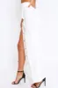 White High Waist Flare Trousers with Popper detail -Tamy sold by Rebellious Fashion