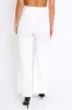 White High Waist Flare Trousers with Popper detail -Tamy sold by Rebellious Fashion