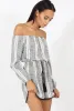 Stripe Off The Shoulder Playsuit - Abigail sold by Rebellious Fashion