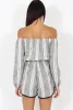 Stripe Off The Shoulder Playsuit - Abigail sold by Rebellious Fashion