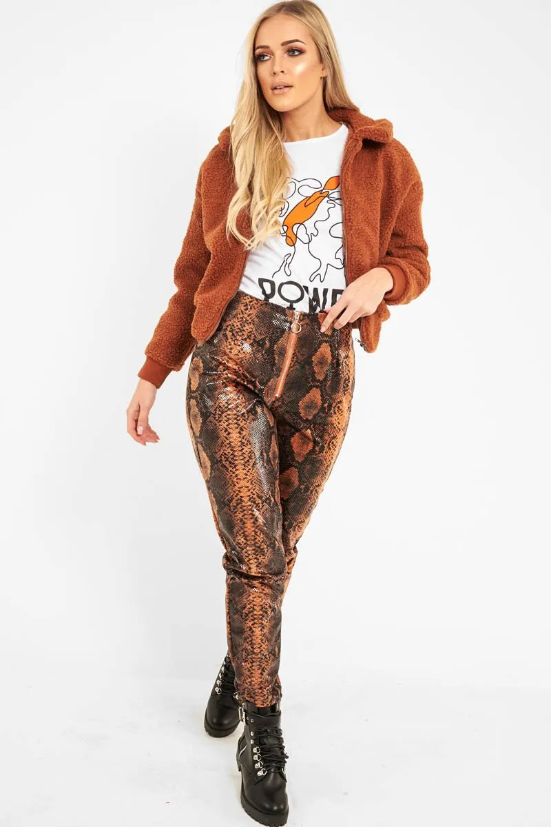 Rust Borg Cropped Bomber Jacket - Heidy sold by Rebellious Fashion product image thumbnail 2