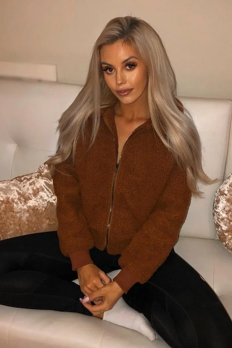 Rust Borg Cropped Bomber Jacket - Heidy sold by Rebellious Fashion