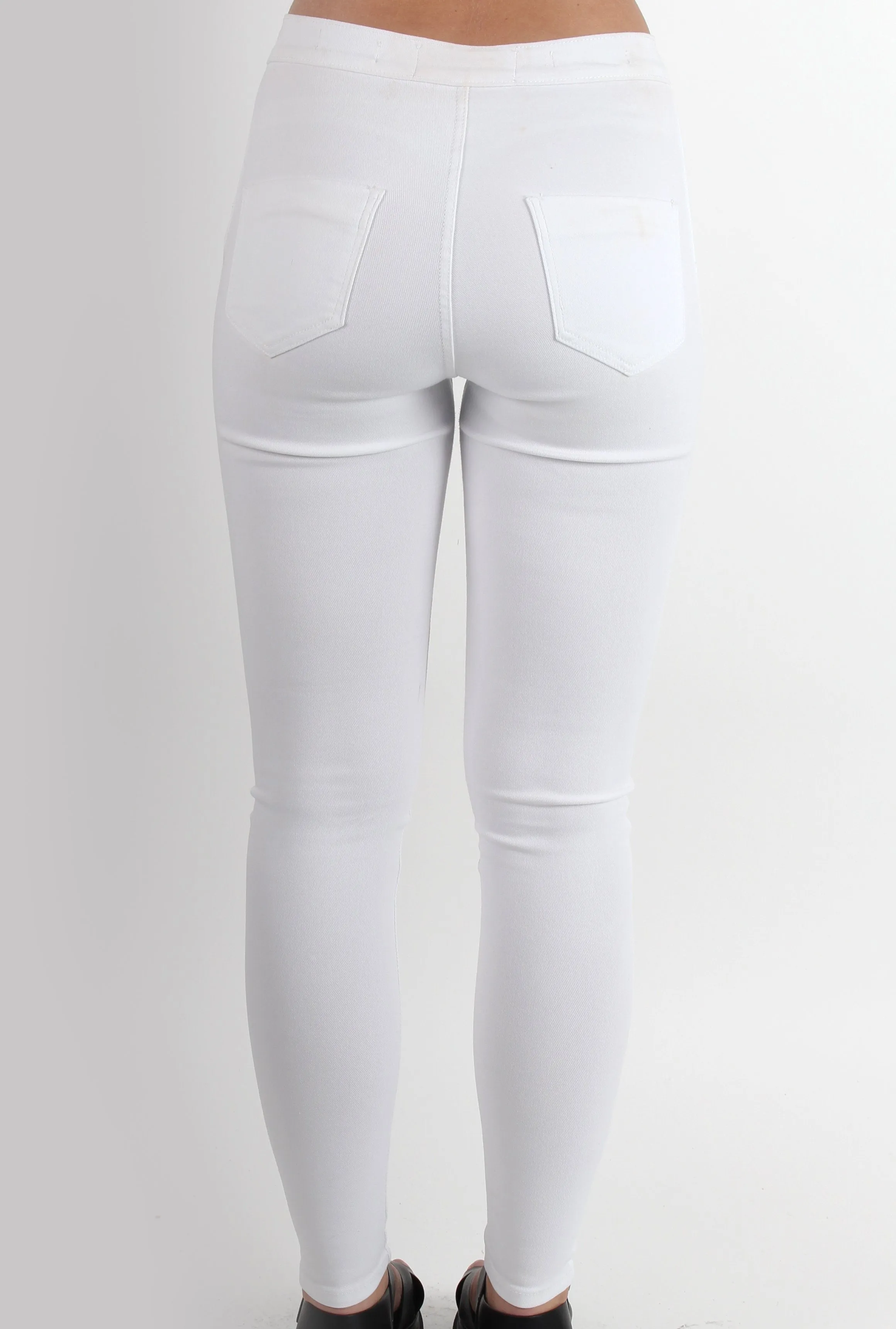 Laurie White Ripped Knee High Waisted Jeans sold by Rebellious Fashion product image thumbnail 2