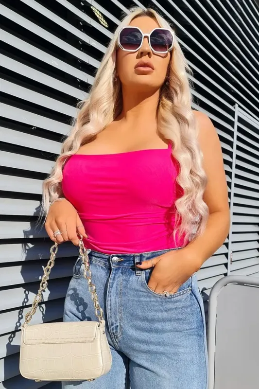 Pink Mesh Ruched Bodysuit - Myers sold by Rebellious Fashion