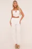 White Broderie Anglaise Straight Leg Trousers - Astrid sold by Rebellious Fashion