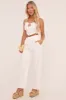 White Broderie Anglaise Straight Leg Trousers - Astrid sold by Rebellious Fashion