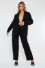 Black Tailored Blazer & Wide Leg Trouser Set - Casidi sold by Rebellious Fashion