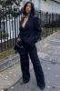Black Tailored Blazer & Wide Leg Trouser Set - Casidi sold by Rebellious Fashion