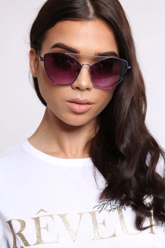 Purple Brow Bar Geometric Sunglasses - Immy made by Rebellious Fashion