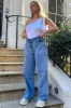 Blue Mid Wash Wide Leg Jeans - Gemma sold by Rebellious Fashion