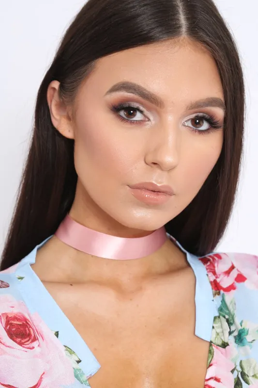 Pink Satin Choker - Calei made by Rebellious Fashion