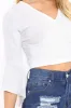 White Plunge Bell Sleeve Crop Top - Merla sold by Rebellious Fashion