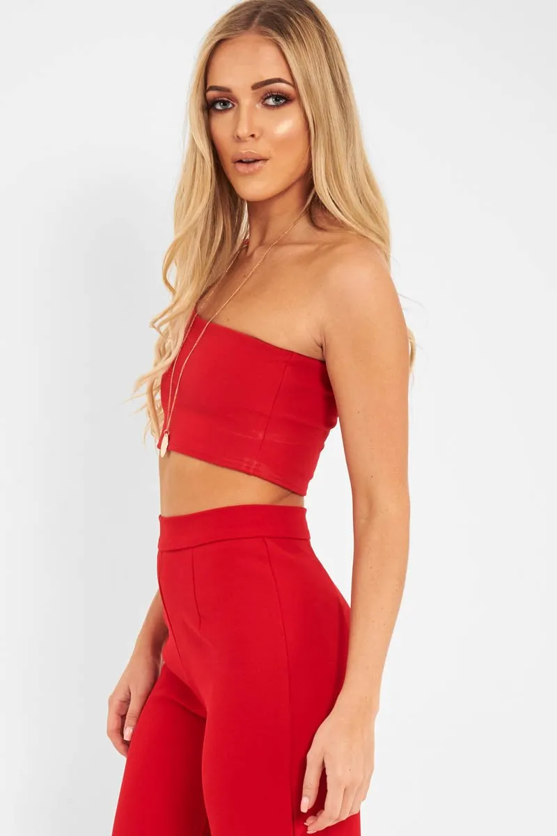 Red One Shouldered Crop Top - Kamri sold by Rebellious Fashion product image thumbnail 2