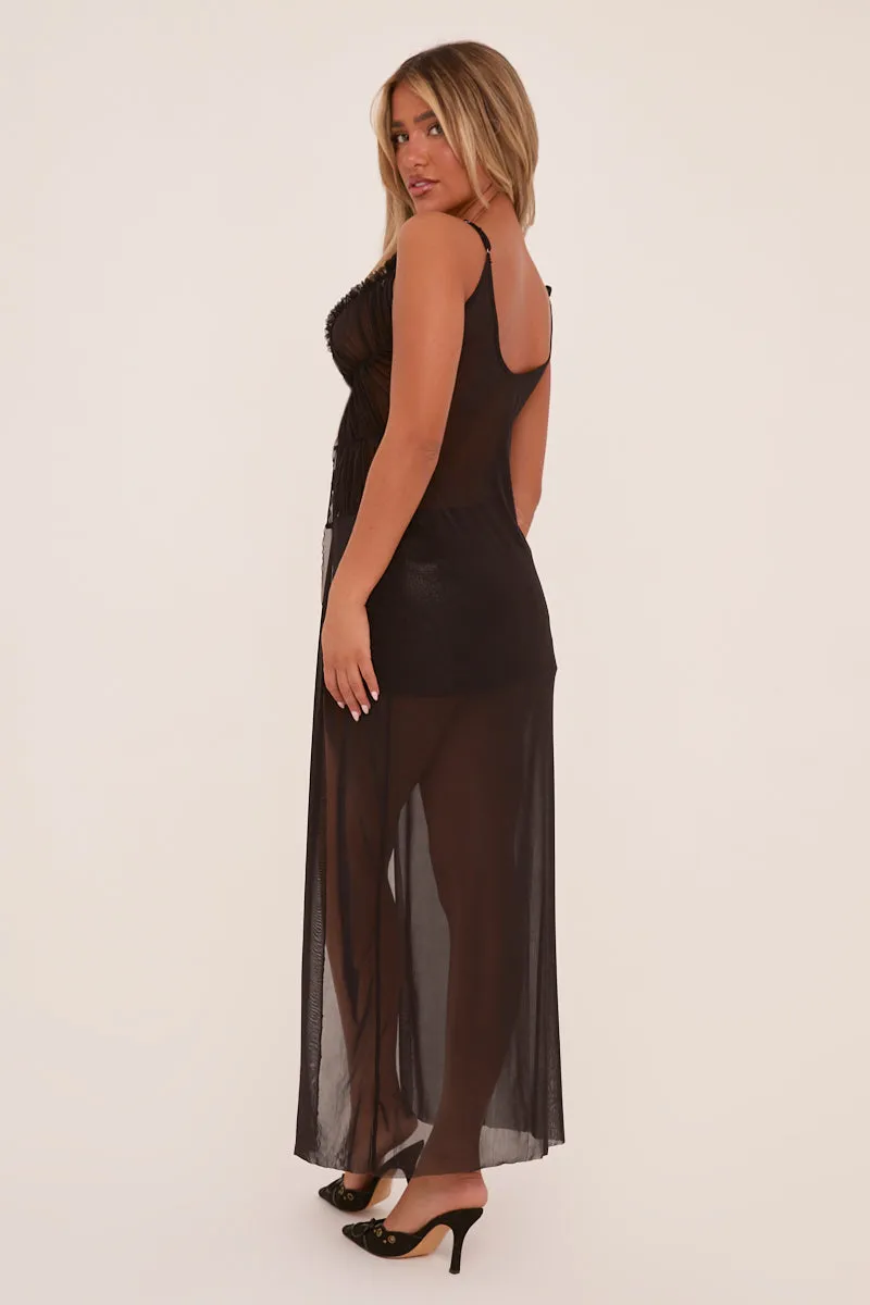 Black Chiffon tie Front Longline Top - Benny sold by Rebellious Fashion product image thumbnail 5