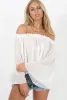 White Pleated Three Quarter Bell Sleeve Crop - Stacey sold by Rebellious Fashion