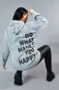 Grey Oversized Printed Back Hoodie - Asahi sold by Rebellious Fashion