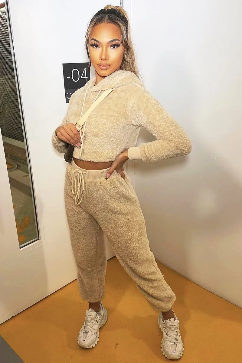 Stone Oversized Teddy Joggers - Havana sold by Rebellious Fashion