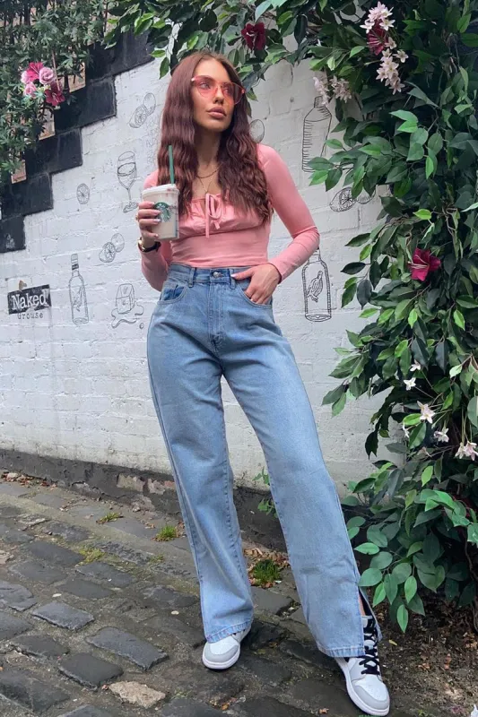 Pink Gathered Front Jersey Crop Top - Jordan sold by Rebellious Fashion