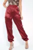 Rust Satin Cargo Trousers - Khyla sold by Rebellious Fashion