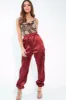 Rust Satin Cargo Trousers - Khyla sold by Rebellious Fashion