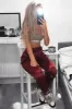 Rust Satin Cargo Trousers - Khyla sold by Rebellious Fashion