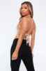 Beige Halter Neck Slinky Crop Top - Jessabel sold by Rebellious Fashion