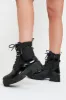 Black Chunky Sole Pouch Detail Ankle Boots - Bell sold by Rebellious Fashion