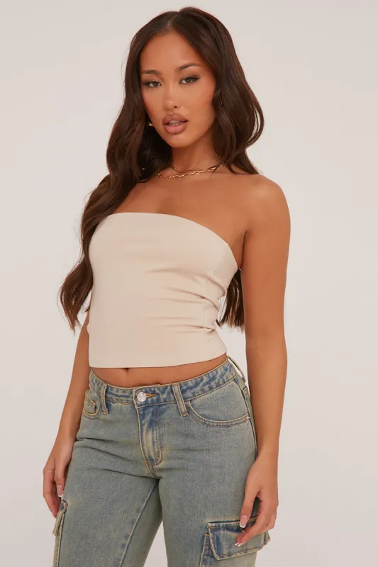 Stone Bandeau Cropped Top - Elenor sold by Rebellious Fashion