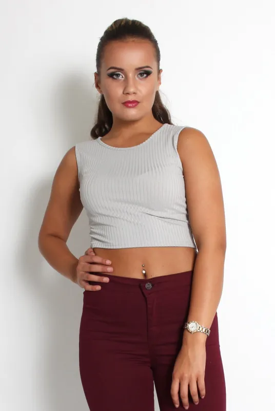 Cami Grey Crop Top sold by Rebellious Fashion
