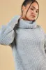 Grey Turtle Neck Knit Jumper Dress - Brooke sold by Rebellious Fashion
