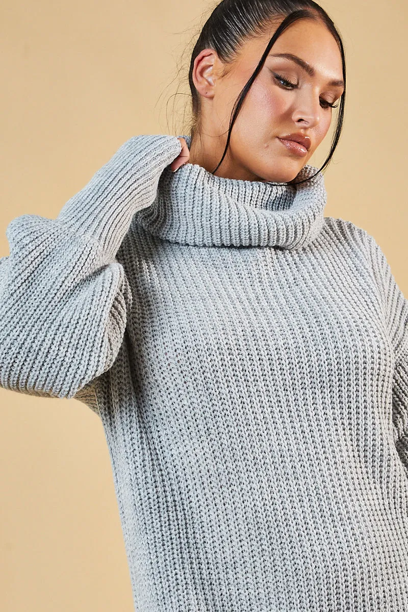Grey Turtle Neck Knit Jumper Dress - Brooke sold by Rebellious Fashion product image thumbnail 3