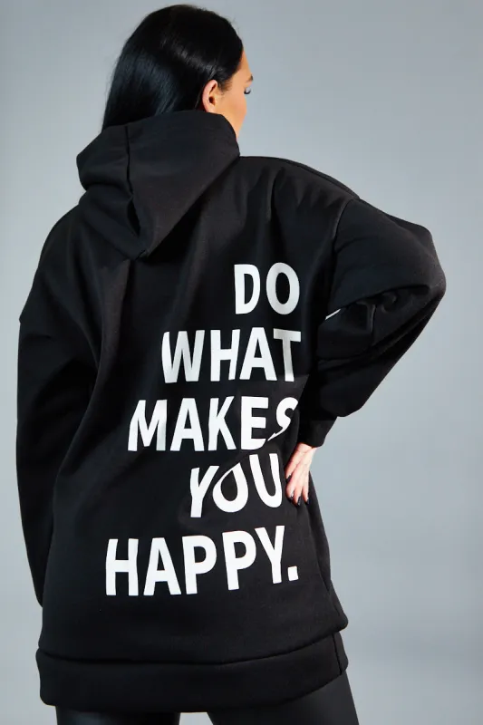 Black Oversized Printed Back Hoodie - Asahi sold by Rebellious Fashion