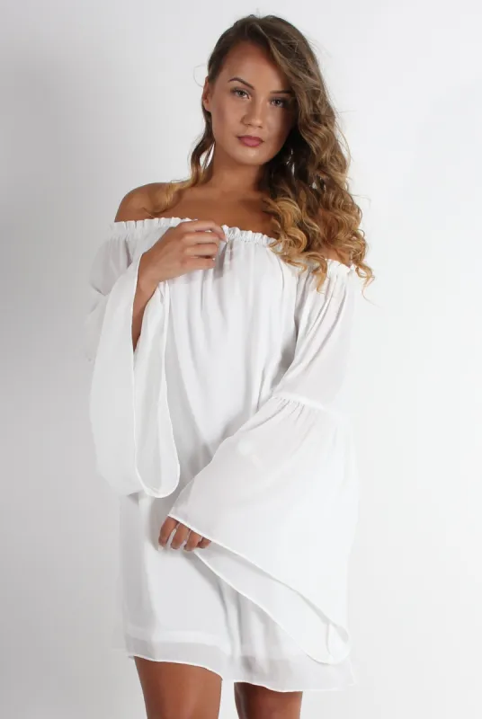 Gabriel White Off The Shoulder Dress sold by Rebellious Fashion