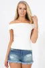 White Cold Shoulder Ribbed Top - Elsa sold by Rebellious Fashion