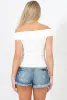 White Cold Shoulder Ribbed Top - Elsa sold by Rebellious Fashion
