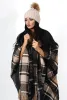 Latoya Beige Faux Fur Trimmed Cape sold by Rebellious Fashion