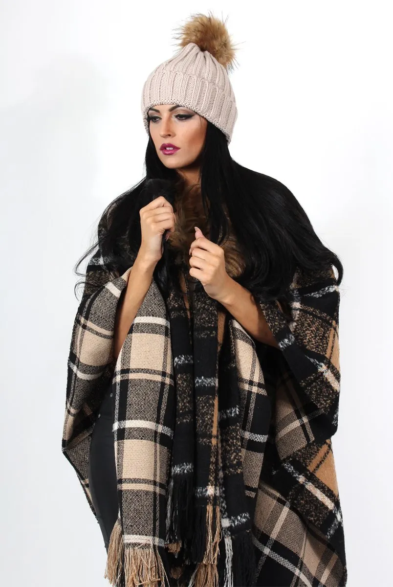 Latoya Beige Faux Fur Trimmed Cape sold by Rebellious Fashion product image thumbnail 4