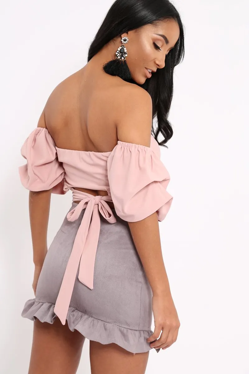 Rose Crop Top With Ruffle Sleeves - Fenix sold by Rebellious Fashion product image thumbnail 4