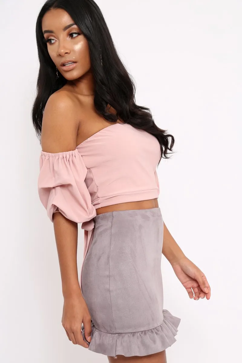 Rose Crop Top With Ruffle Sleeves - Fenix sold by Rebellious Fashion product image thumbnail 3