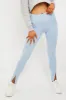 Blue Front Split Leggings - Polly sold by Rebellious Fashion