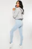 Blue Front Split Leggings - Polly sold by Rebellious Fashion