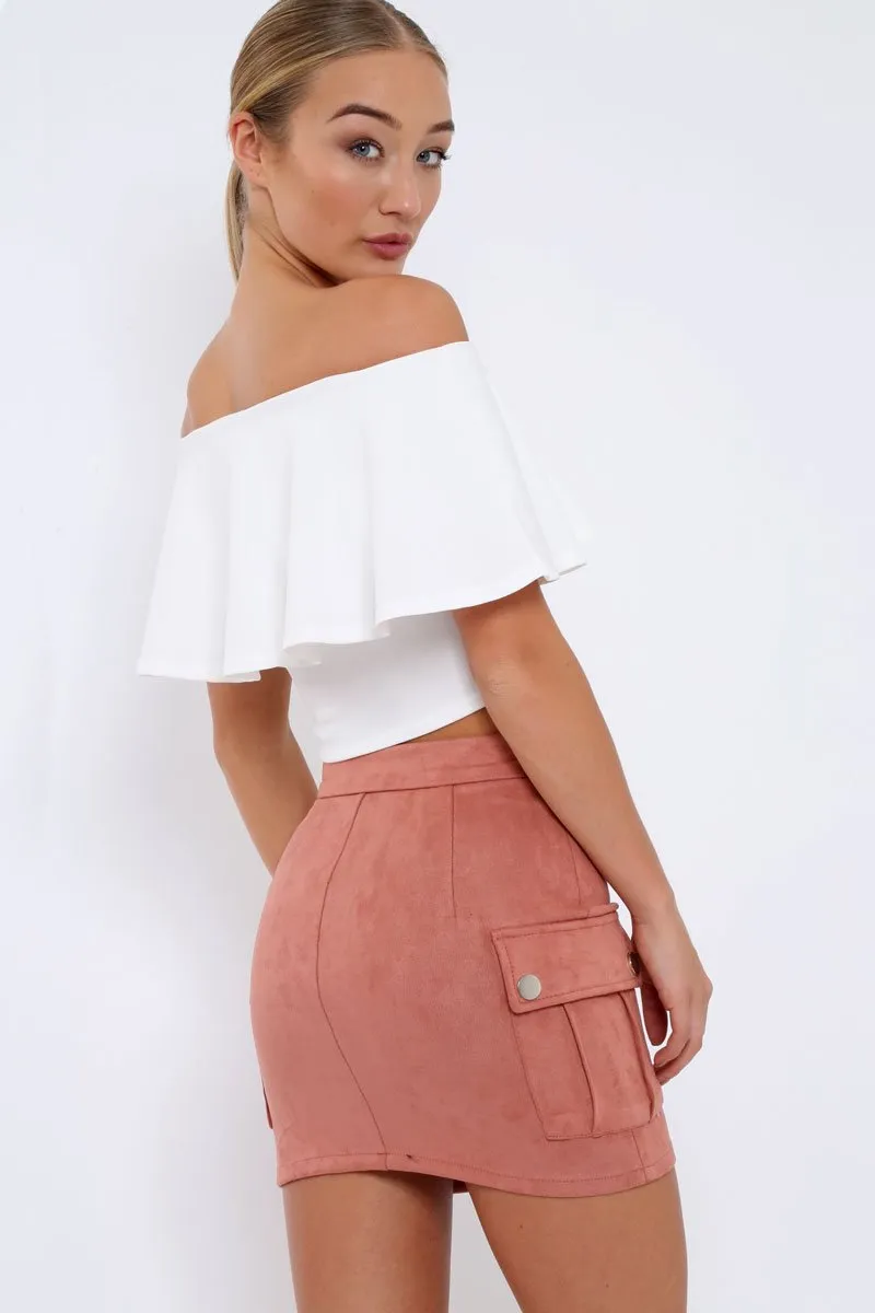 White Bardot Crop Top - Justine sold by Rebellious Fashion product image thumbnail 4