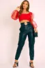 Red Polka Dot Organza Sleeve Crop Top - Bianca sold by Rebellious Fashion