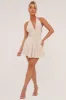 Stone Halter Plunge Neck Mini Dress - Pippa sold by Rebellious Fashion