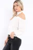 White Halter Neck Lace up Front Top- Triana sold by Rebellious Fashion