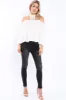 White Halter Neck Lace up Front Top- Triana sold by Rebellious Fashion