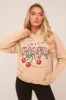 Beige Graphic Oversized Hoodie - Safiya sold by Rebellious Fashion